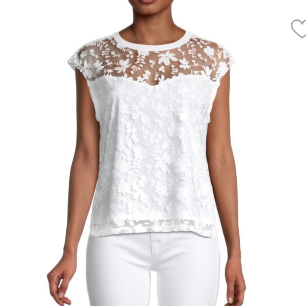 Laundry by Shelli Segal Lace Burnout Top